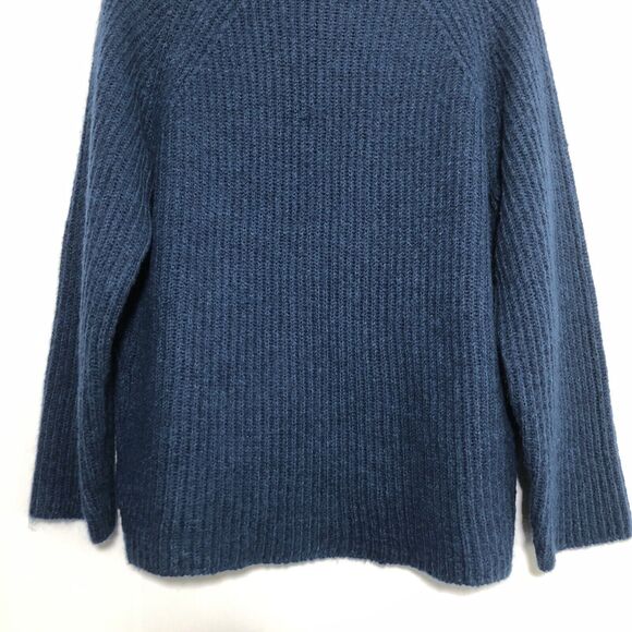 J. Crew Point Sur Sweater Womens Small Blue Mohair Wool Ribbed Chunky Turtleneck - Picture 15 of 16